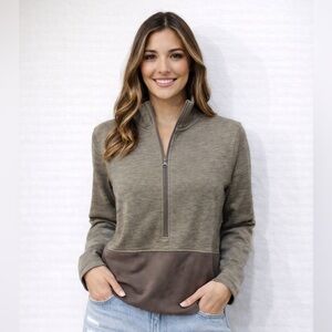 Columbia Brown Quarter-Zip‎ Pullover Large